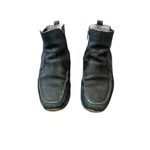 PAJAR MEN'S 11 VINTAGE BLACK  LEATHER SHEARLING LINED WINTER ANKLE BOOTS CANADA